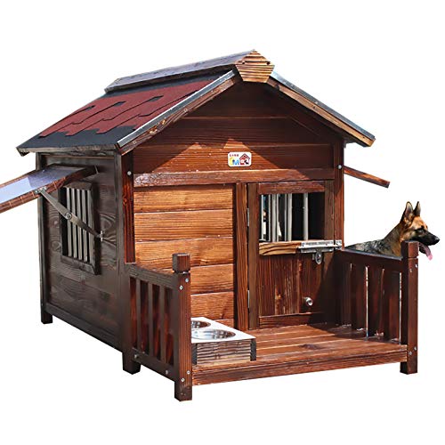 Zhyaj isolierte Luxushundehütte aus Holz für den Outdoor Bereich -  Hundehütte XXL